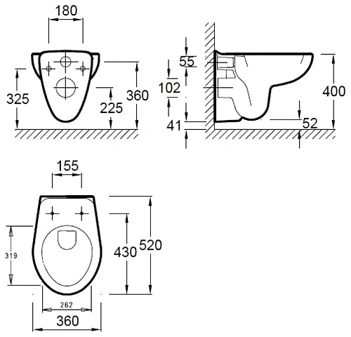 Унитаз подвесной Jacob Delafon Mideo E4345G-00 без сиденья Унитаз подвесной Jacob Delafon Mideo E4345G-00 без сиденья