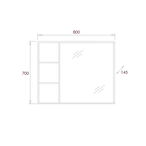 Зеркальный шкаф Onika ДЕВИС бетон чикаго 80.00У 208093 Зеркальный шкаф Onika ДЕВИС бетон чикаго 80.00У 208093