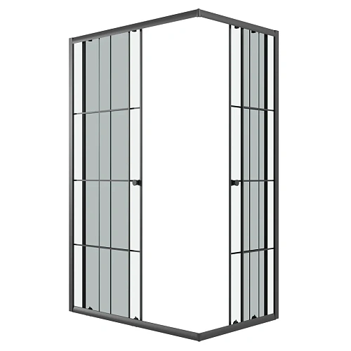 Душевой уголок Niagara Eco NG-1018-14QKL (100x80x190) прямоугольник, раздвиж, профиль черный, стекло КЛЕТКА (4мм) Душевой уголок Niagara Eco NG-1018-14QKL (100x80x190) прямоугольник, раздвиж, профиль черный, стекло КЛЕТКА (4мм)