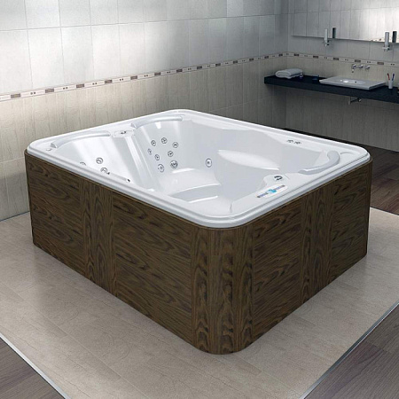 Мини бассейн Radomir Делюкс 1-30-0-0-0-0531Б белый, Silver, 2140х1680, рама-подставка, система слива, подголовники.