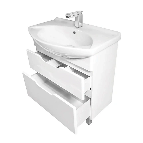 Тумба под раковину DREJA LAGUNA PLUS, 65 см, подвесная/напольная, 2 ящика, с опорами, белый глянец 9 99.0105 Тумба под раковину DREJA LAGUNA PLUS, 65 см, подвесная/напольная, 2 ящика, с опорами, белый глянец 9 99.0105