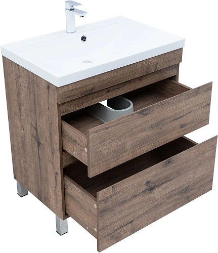 Тумба под раковину Aquanet Нота New 75 00344142 напольная, дуб веллингтон табак Тумба под раковину Aquanet Нота New 75 00344142 напольная, дуб веллингтон табак