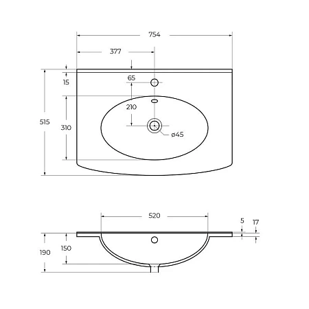 Раковина COMFORT 50132 белый 750x550 керамика Раковина COMFORT 50132 белый 750x550 керамика