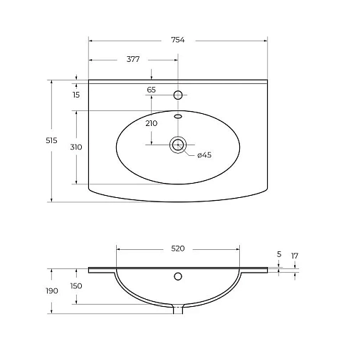 Раковина COMFORT 50132 белый 750x550 керамика Раковина COMFORT 50132 белый 750x550 керамика