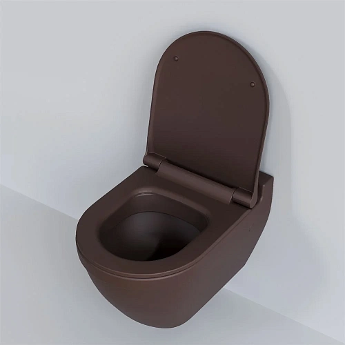 Унитаз подвесной Nord 133T20601 (535x385x360) коричневый матовый без сиденья Унитаз подвесной Nord 133T20601 (535x385x360) коричневый матовый без сиденья