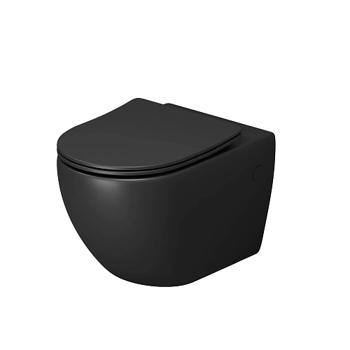 Унитаз подвесной GROSSMAN GR-4411BMS Color 550x365x395 черный матовый безободковый с сиденьем Унитаз подвесной GROSSMAN GR-4411BMS Color 550x365x395 черный матовый безободковый с сиденьем