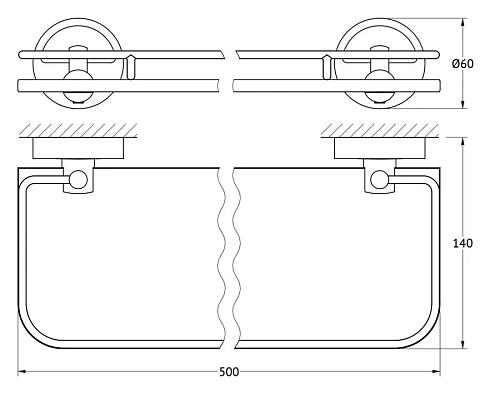Полка FBS Luxia LUX 015 длина 50 см Полка FBS Luxia LUX 015 длина 50 см
