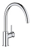 Картинка анонса товара «смеситель для кухни grohe bauclassic с высоким c-образным изливом, хром (31234001)»