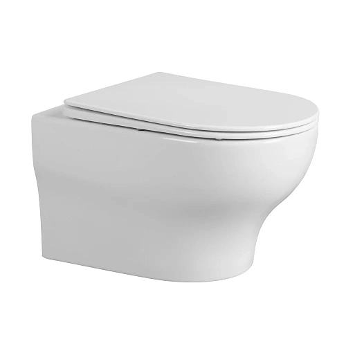 Унитаз подвесной ABBER Bequem AC1128 белый, безободковый, смыв торнадо Унитаз подвесной ABBER Bequem AC1128 белый, безободковый, смыв торнадо