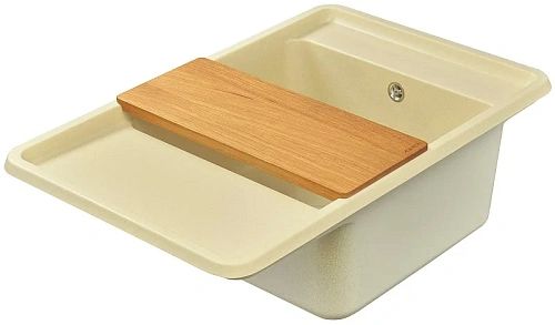 Кухонная мойка Aquaton Беллис 78 1A725032BS290 из литого мрамора, шампань Кухонная мойка Aquaton Беллис 78 1A725032BS290 из литого мрамора, шампань