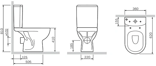 Унитаз напольный AM.PM Gem C908607SC компакт с бачком и сиденьем микролифт Унитаз напольный AM.PM Gem C908607SC компакт с бачком и сиденьем микролифт