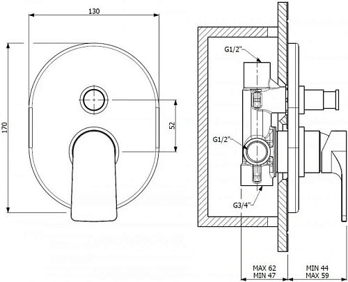 Смеситель для душа CEZARES LAGOS-VDIM-01 Смеситель для душа CEZARES LAGOS-VDIM-01