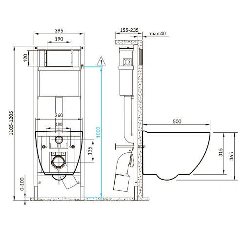 Комплект унитаза Cersanit BRASKO SMART (A68293) инсталляции VECTOR и клавиши смыва ESTETICA пластик черный матовый с рамкой хром 68293 Комплект унитаза Cersanit BRASKO SMART (A68293) инсталляции VECTOR и клавиши смыва ESTETICA пластик черный матовый с рамкой хром 68293
