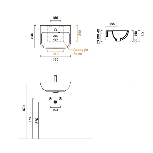 Раковина Catalano Italy 0720451001 45x34 белый глянцевый Раковина Catalano Italy 0720451001 45x34 белый глянцевый