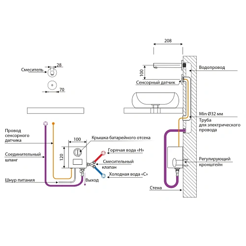 Смеситель для раковины Timo Saona 2373/16SM встроенный, сенсорный, белый матовый Смеситель для раковины Timo Saona 2373/16SM встроенный, сенсорный, белый матовый