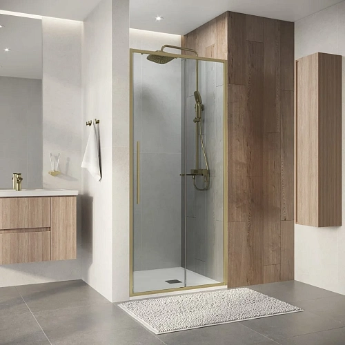 Душевая дверь Niagara Nova NG-44-10ASG (100х195) раздвижная, золото сатин, стекло прозрачное Душевая дверь Niagara Nova NG-44-10ASG (100х195) раздвижная, золото сатин, стекло прозрачное