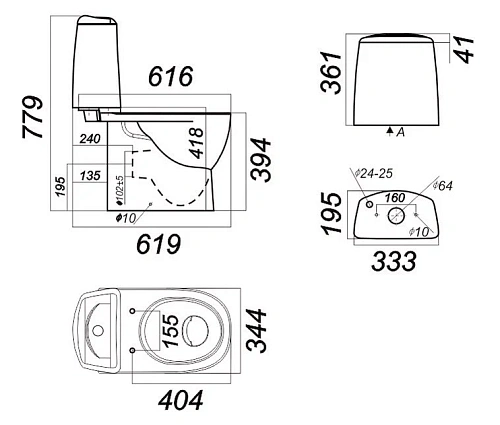 Унитаз напольный SANITA LUXE Best Color Black SL DM WC.CC/Best/2-DM/BLK.G/S1 Унитаз напольный SANITA LUXE Best Color Black SL DM WC.CC/Best/2-DM/BLK.G/S1