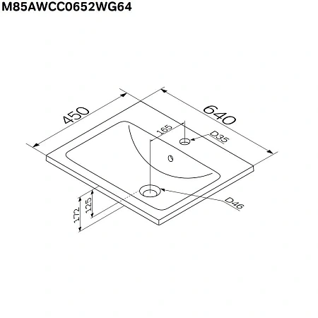 Раковина AM.PM X-Joy M85AWCC0652WG64 мебельная, керамическая, 65 см, встраиваемая, белый Раковина AM.PM X-Joy M85AWCC0652WG64 мебельная, керамическая, 65 см, встраиваемая, белый
