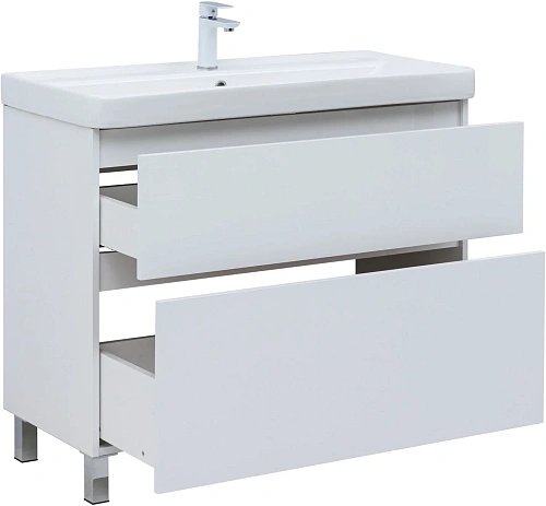 Тумба под раковину Aquanet Вега 100 00344125 напольная, белый глянец Тумба под раковину Aquanet Вега 100 00344125 напольная, белый глянец