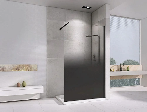 Душевая перегородка ABBER Immer Offen AG69121BD 120 см универсальная, профиль черный, стекло прозрачное/тонированное Душевая перегородка ABBER Immer Offen AG69121BD 120 см универсальная, профиль черный, стекло прозрачное/тонированное