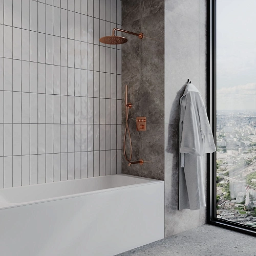 Смеситель для душа AQUAme AQM8812BC с термостатом встраиваемый, медь шлифованная Смеситель для душа AQUAme AQM8812BC с термостатом встраиваемый, медь шлифованная