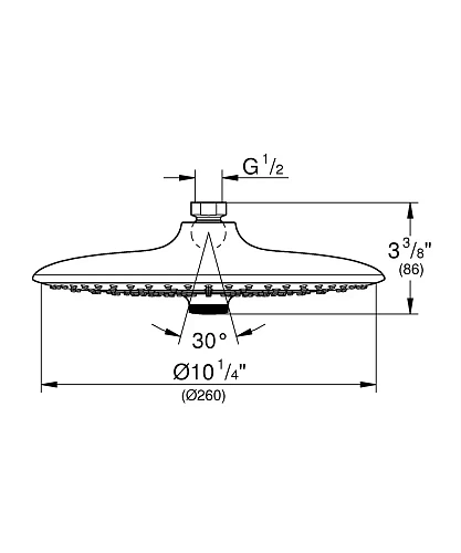 Верхний душ GROHE Euphoria 260 SmartControl, расход 6.8 л/мин, хром (26456000) Верхний душ GROHE Euphoria 260 SmartControl, расход 6.8 л/мин, хром (26456000)