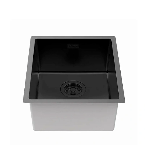 Кухонная мойка Paulmark LASSAN 38 UN LA38-MBN, матовый черный, NANO-PVD, 380х440мм Кухонная мойка Paulmark LASSAN 38 UN LA38-MBN, матовый черный, NANO-PVD, 380х440мм