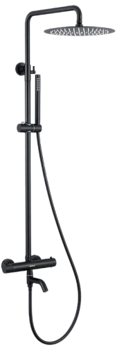 Душевая система BERGES KALISTO 3R с термостатом, черный матовый 075022 Душевая система BERGES KALISTO 3R с термостатом, черный матовый 075022