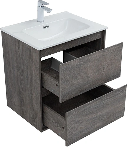 Тумба под раковину Aquanet Милан 60 дуб рошелье 00336372 подвесная Тумба под раковину Aquanet Милан 60 дуб рошелье 00336372 подвесная