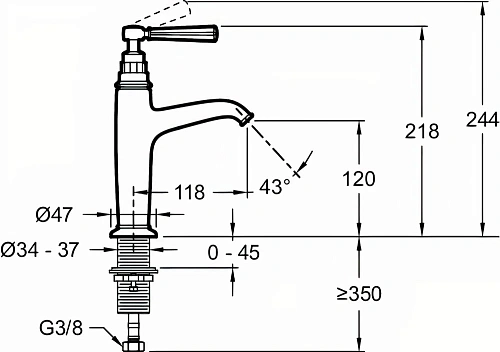 Смеситель для раковины Jacob Delafon Cleo 1889 E24308-CP Смеситель для раковины Jacob Delafon Cleo 1889 E24308-CP