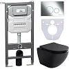 Комплект унитаза Ceramica Nova Сет 4 в 1 инсталляция с кнопкой и шумоизоляцией CN4002MB_1001CH_1000 Комплект унитаза Ceramica Nova Сет 4 в 1 инсталляция с кнопкой и шумоизоляцией CN4002MB_1001CH_1000