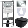 Комплект унитаза Ceramica Nova Сет 4 в 1 инсталляция с кнопкой и шумоизоляцией CN4002MB_1001CH_1000 Комплект унитаза Ceramica Nova Сет 4 в 1 инсталляция с кнопкой и шумоизоляцией CN4002MB_1001CH_1000