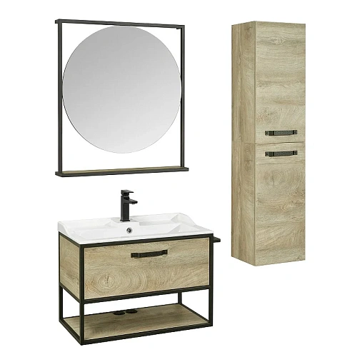 Тумба под раковину Aquaton Лофт Фабрик 80 дуб эндгрейн 1A242401LTDU0 Тумба под раковину Aquaton Лофт Фабрик 80 дуб эндгрейн 1A242401LTDU0