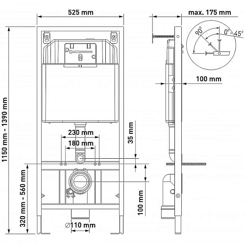 Комплект унитаза BERGES Strati Rimless с инсталляцией NOVUM кнопкой L1 белой, сидение дюропласт Stra 042452 Комплект унитаза BERGES Strati Rimless с инсталляцией NOVUM кнопкой L1 белой, сидение дюропласт Stra 042452