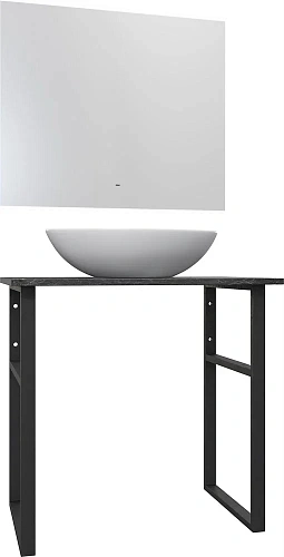 Комплект мебели DIWO Элиста 80 чёрный мрамор, с раковиной Moduo 55 Leaf 555132 Комплект мебели DIWO Элиста 80 чёрный мрамор, с раковиной Moduo 55 Leaf 555132