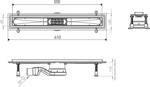 Душевой уголок DIWO Псков 90x90 черный матовый с линейным трапом CK DRAIN 1105-00155 55 см и Душевой 594701 Душевой уголок DIWO Псков 90x90 черный матовый с линейным трапом CK DRAIN 1105-00155 55 см и Душевой 594701