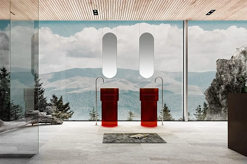 Раковина ABBER Kristall AT2701Rubin-H отдельностоящая, прозрачная, красная Раковина ABBER Kristall AT2701Rubin-H отдельностоящая, прозрачная, красная