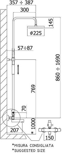 Душевая система Paffoni Birillo ZCOL721LIQCR Душевая система Paffoni Birillo ZCOL721LIQCR