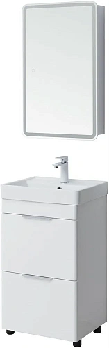 Тумба под раковину Aquanet Ирис new 50 белый глянец (2 ящика) 00310151 Тумба под раковину Aquanet Ирис new 50 белый глянец (2 ящика) 00310151