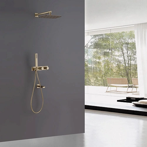 Душевая система ABBER Rund AF8717G скрытого монтажа с изливом, золотое матовое Душевая система ABBER Rund AF8717G скрытого монтажа с изливом, золотое матовое