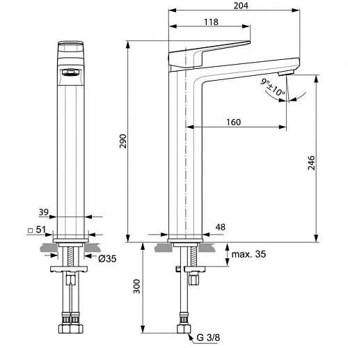 Смеситель для раковины Ideal Standard TONIC II A6329AA Смеситель для раковины Ideal Standard TONIC II A6329AA