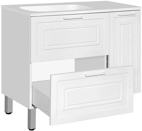 Тумба под раковину Style Line Альба (2 ящ./корзина) Барселона 90 Левая, Люкс, белый, PLUS ЛС-000010052 Тумба под раковину Style Line Альба (2 ящ./корзина) Барселона 90 Левая, Люкс, белый, PLUS ЛС-000010052