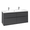 Картинка анонса товара «тумба под раковину villeroy &amp; boch subway 3.0 с подсветкой graphite / graphite c602l1vr»