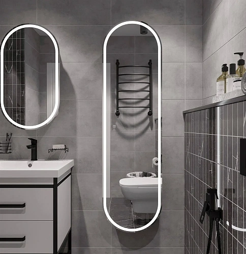 Шкаф-пенал STWORKI Мальмё МВК075 45, с подсветкой, белый 541671 Шкаф-пенал STWORKI Мальмё МВК075 45, с подсветкой, белый 541671