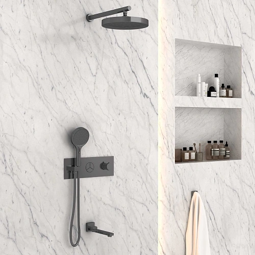 Душевая система Vincea VSFW-432TI2GM встраиваемый, вороненая сталь Душевая система Vincea VSFW-432TI2GM встраиваемый, вороненая сталь