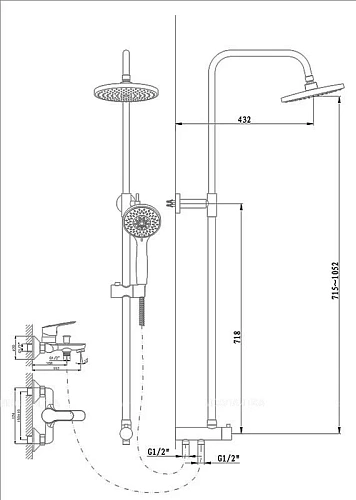 Душевая система Orange Classic M71-933cr с изливом, хром Душевая система Orange Classic M71-933cr с изливом, хром