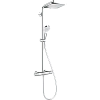 Душевая система Hansgrohe Crometta E с термостатом Showerpipe 240 1jet EcoSmart 27281000, хром