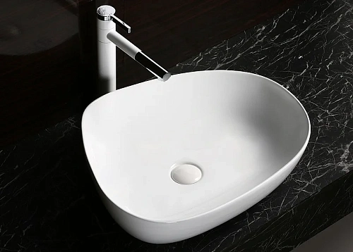 Раковина Ceruttispa CR0044C 550х420х140 накладная, белая, асимметричная Раковина Ceruttispa CR0044C 550х420х140 накладная, белая, асимметричная