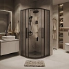 Душевой уголок GROSSMAN Cosmo 300.K33.02.9090.21.02 (90x90x195) квадрат,раздвижн,черн. матов,стекло шиншилла Душевой уголок GROSSMAN Cosmo 300.K33.02.9090.21.02 (90x90x195) квадрат,раздвижн,черн. матов,стекло шиншилла