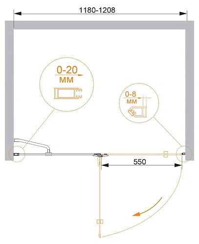 Душевая дверь CEZARES BERGAMO-W-B-12-120-C-Cr-L 120см стекло прозрачное, профиль хром Душевая дверь CEZARES BERGAMO-W-B-12-120-C-Cr-L 120см стекло прозрачное, профиль хром